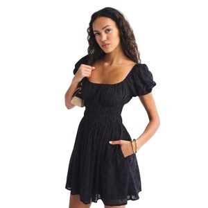 Abercrombie & Fitch Black Smocked Mini Dress – Size S